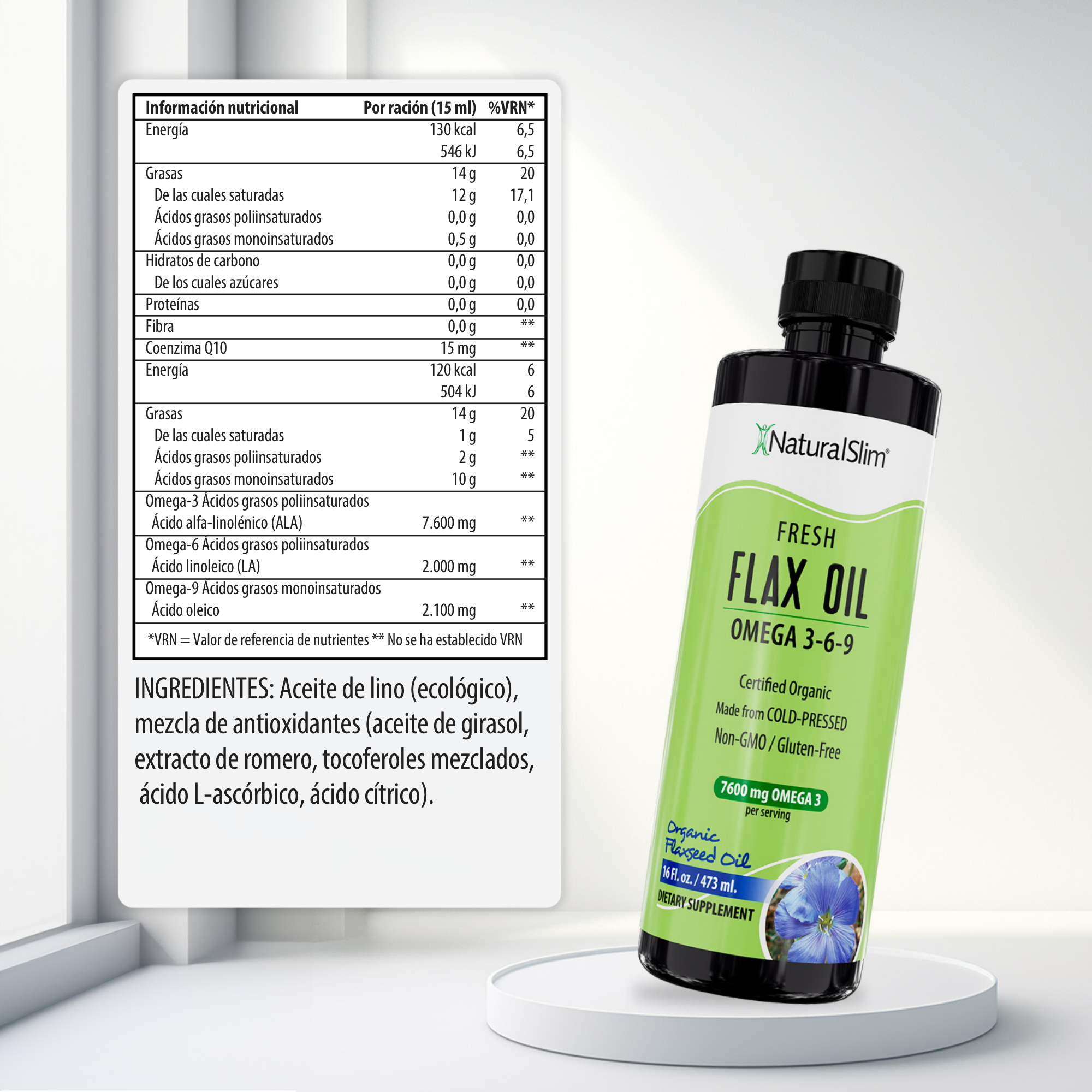 FlaxOil información nutricional