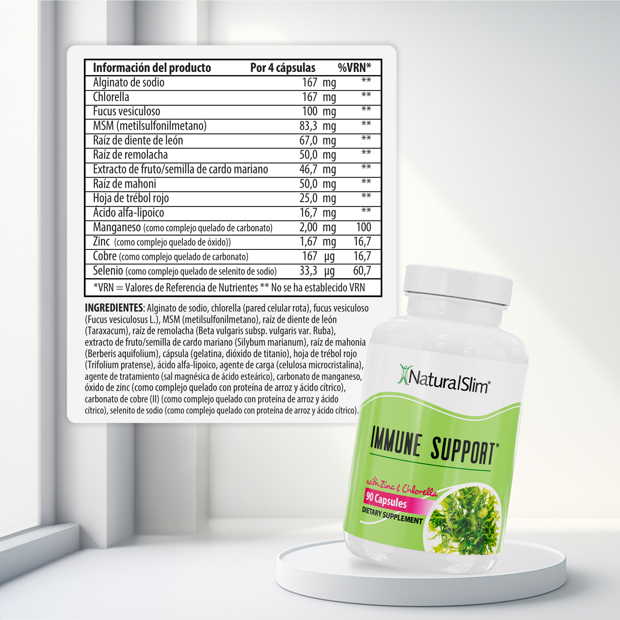 Immune Support información nutricional [facts]