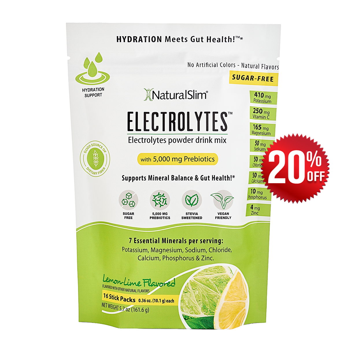 NaturalSlim Electrolitos™ Limón-Lima