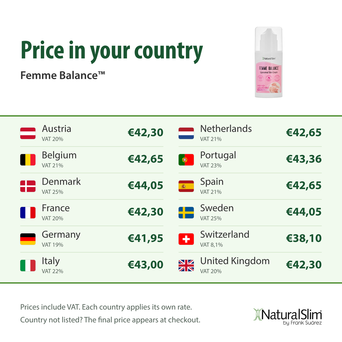 [prices] Price in your country: Femme Balance™