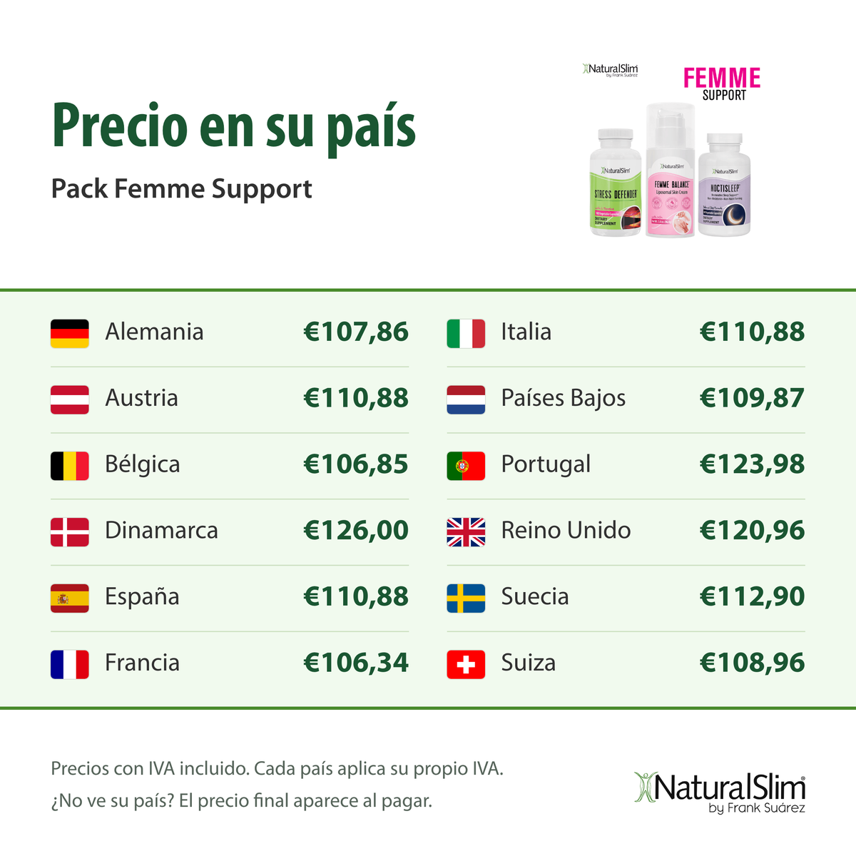 [prices:es] Precio en su país: Pack Femme Support
