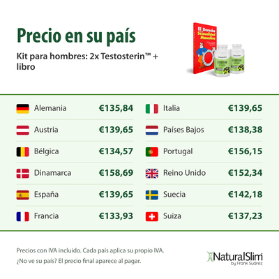 Precio en su país: Kit para hombres: 2x Testosterin™ + libro